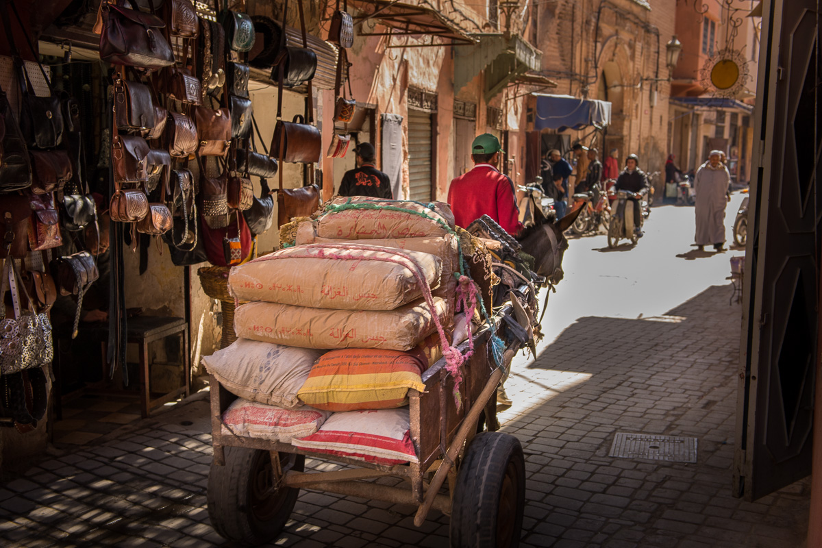Alleyway between souks in the medina